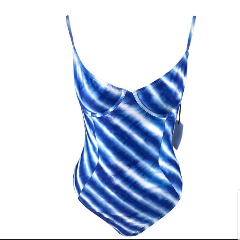 Onia NWT Chelsea Blue Tie Dye One Piece Swimsuit L